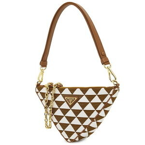 Prada embroidered Bag Symbole Triangle Brown